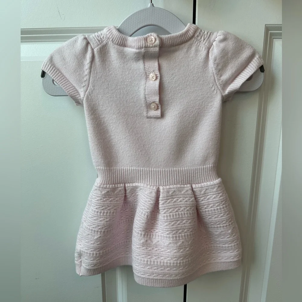 Janie and Jack Petal Pink Cable Knit Sweater Dress (Size 6-12 Months)
